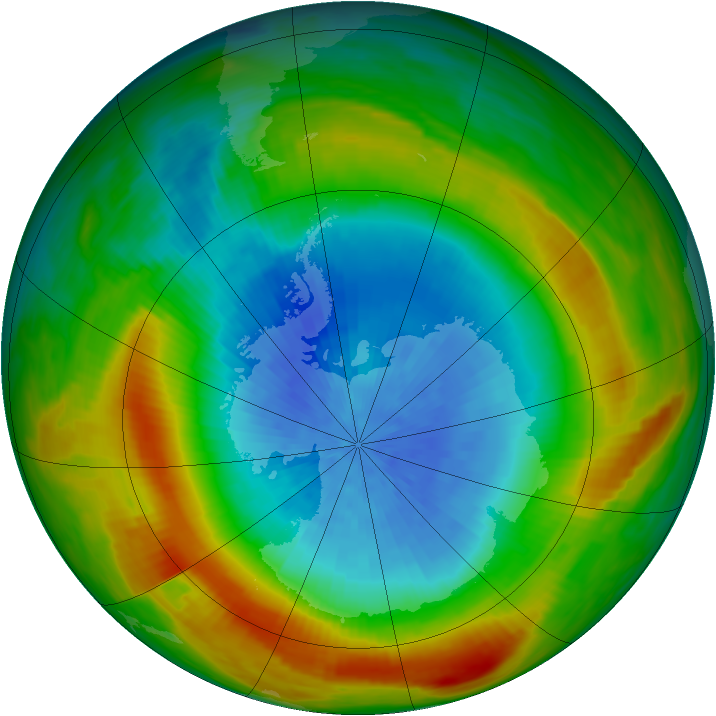 Antarctic ozone map for 03 October 1980